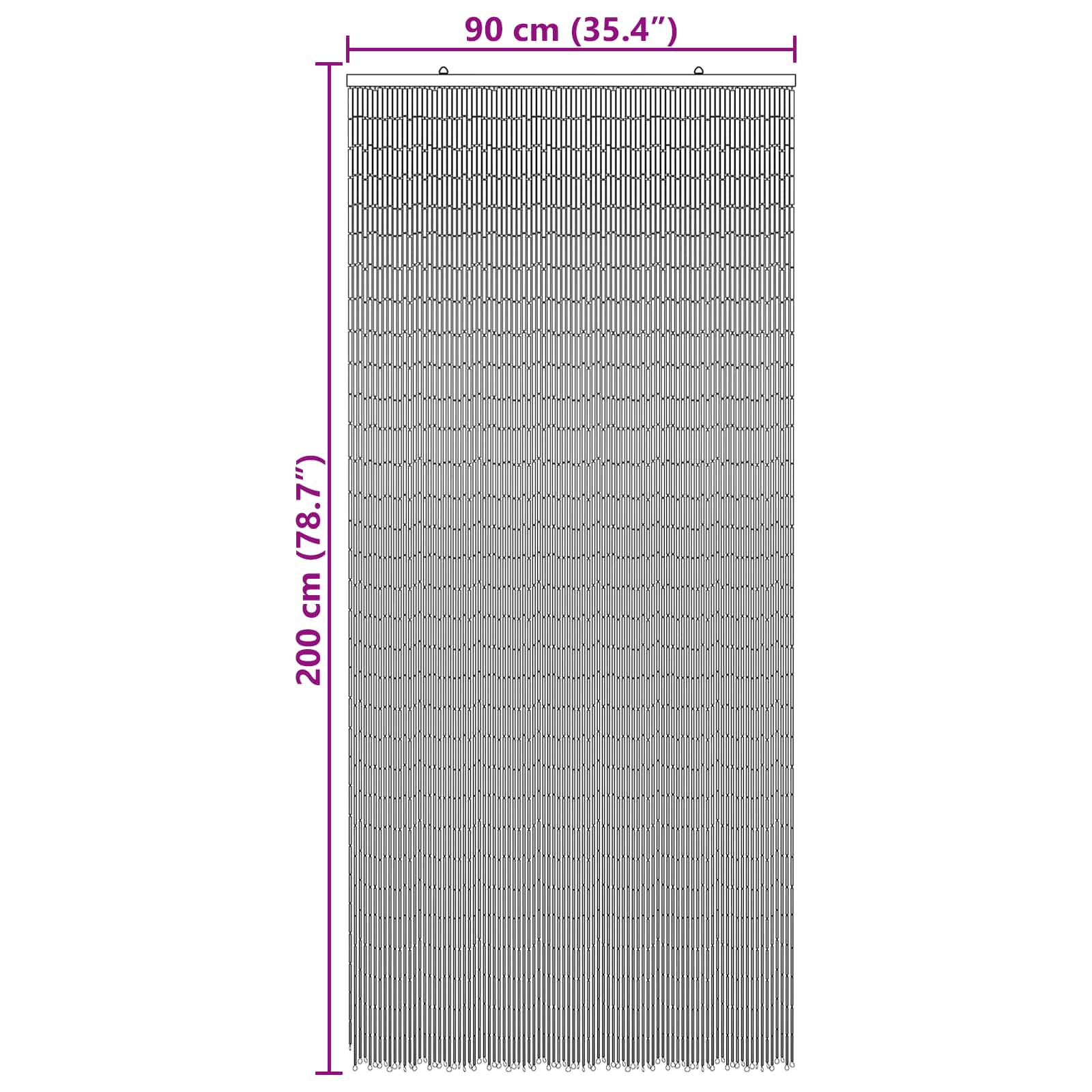 Insekten-Türvorhang Bambus Druck 90x220 cm Bambus