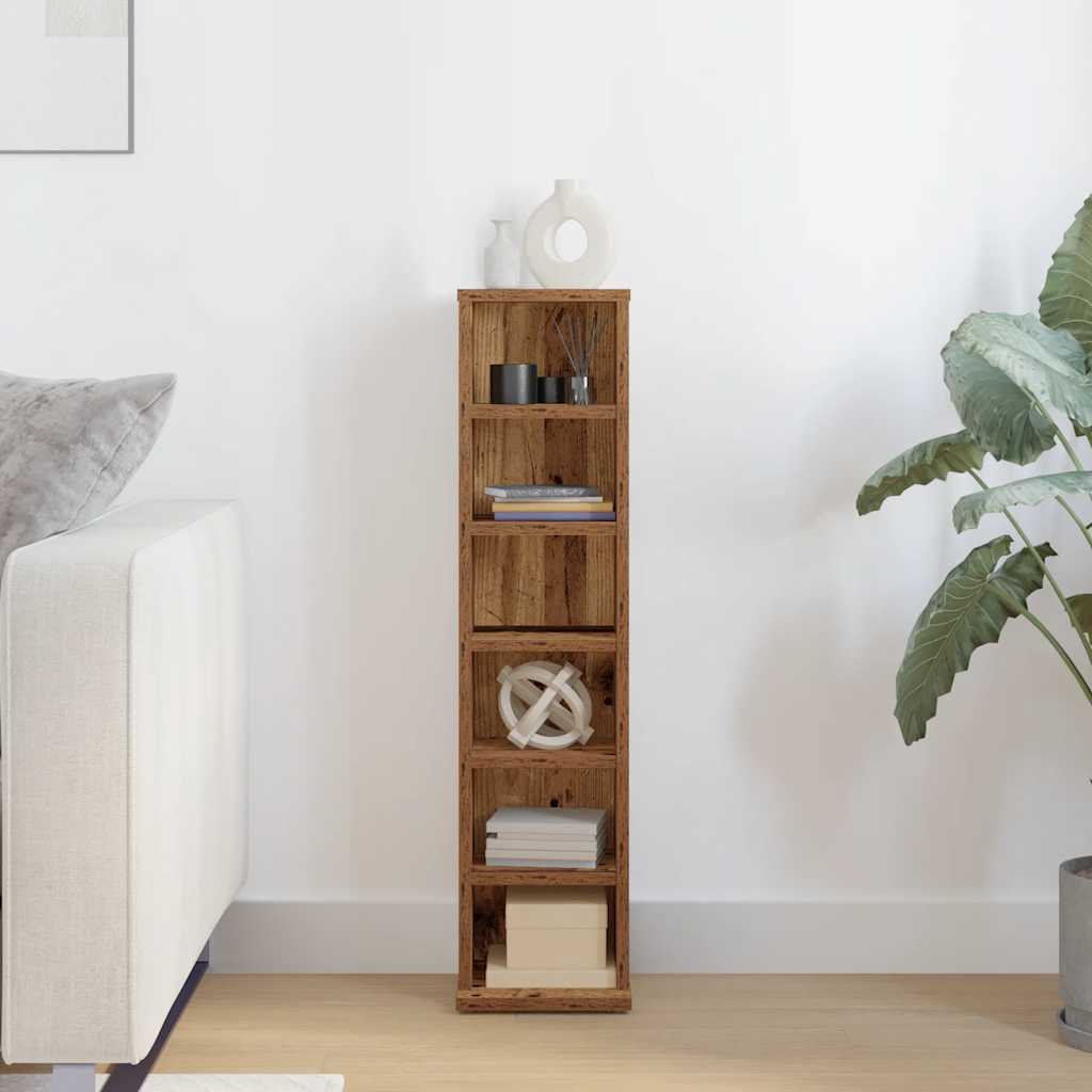 CD-Schrank Weiß 21x20x88 cm Holzwerkstoff