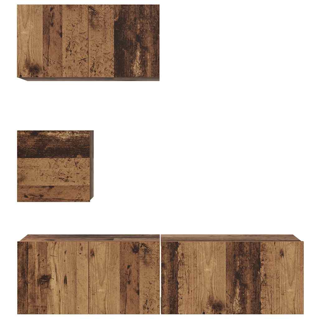 4-tlg. TV-Schrank-Set Weiß Holzwerkstoff