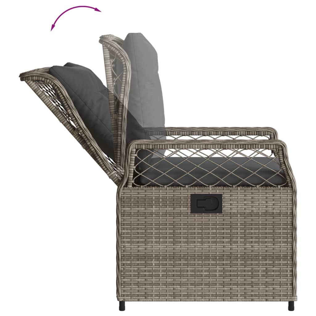 Gartensessel 2 Stk. Verstellbar Schwarz Poly Rattan