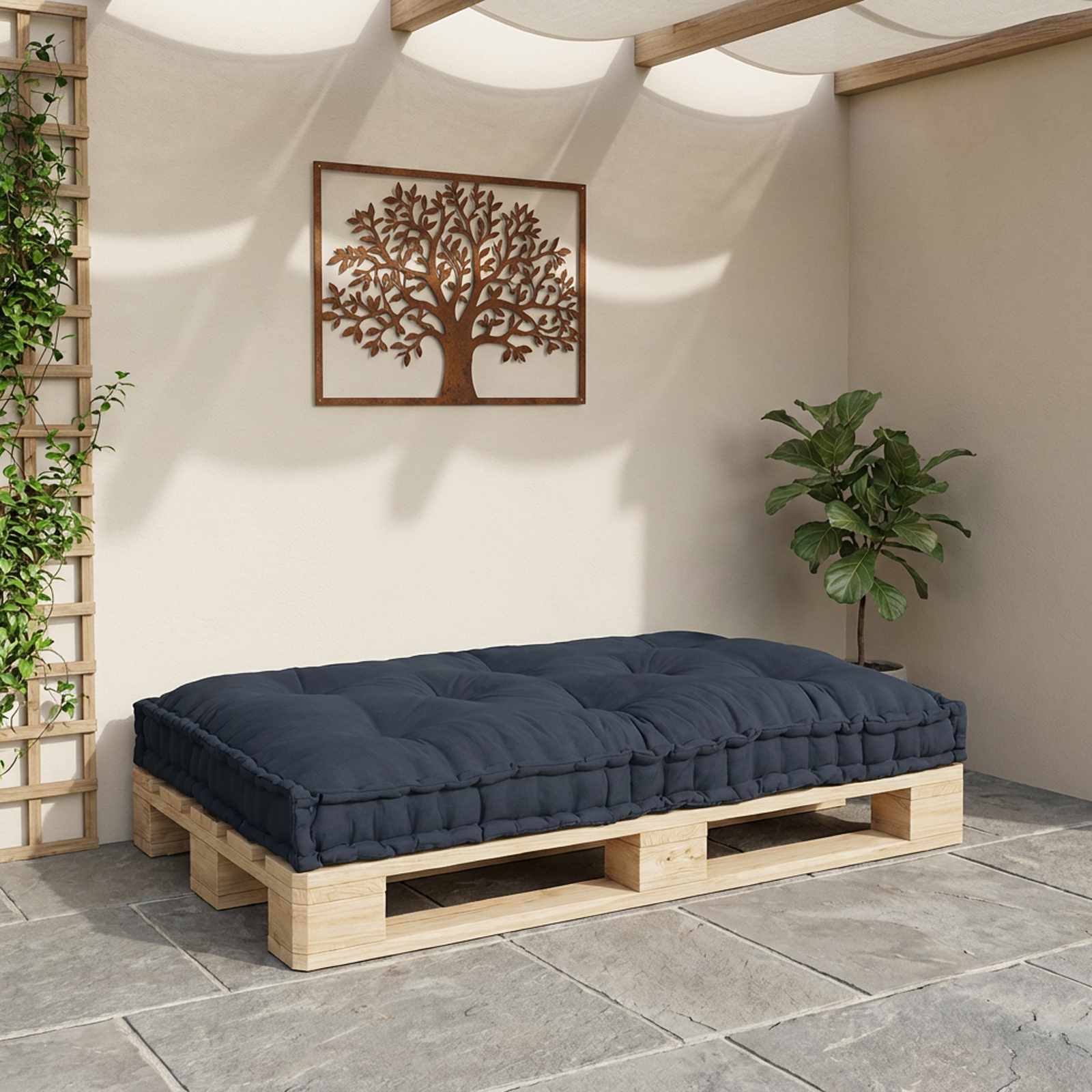 Palettensofa-Auflage Mehrfarbig Stoff Patchwork