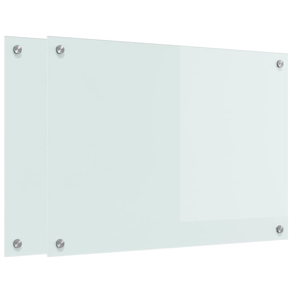 Küchenrückwand 2 pcs Weiß 70 x 40 cm Gehärtetes Glas