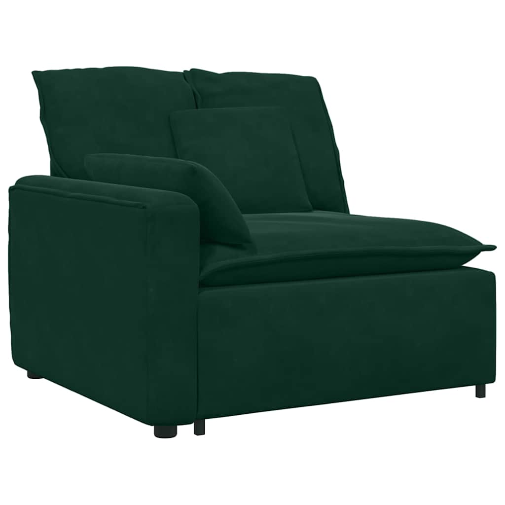 Modulares Sofa mit Fußhocker und Kissen Blau
