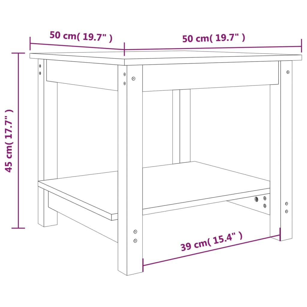 Couchtisch 110x55x45 cm Massivholz Kiefer