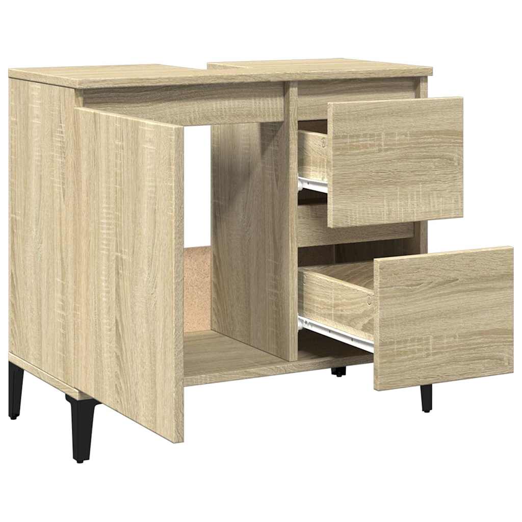 Badschrank Weiß 65x33x60 cm Holzwerkstoff