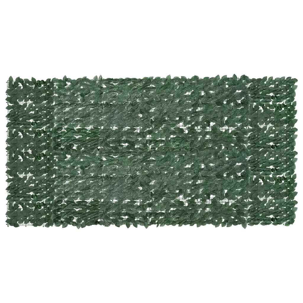 Balkon-Sichtschutz mit Dunkelgrünen Blättern 300x75 cm