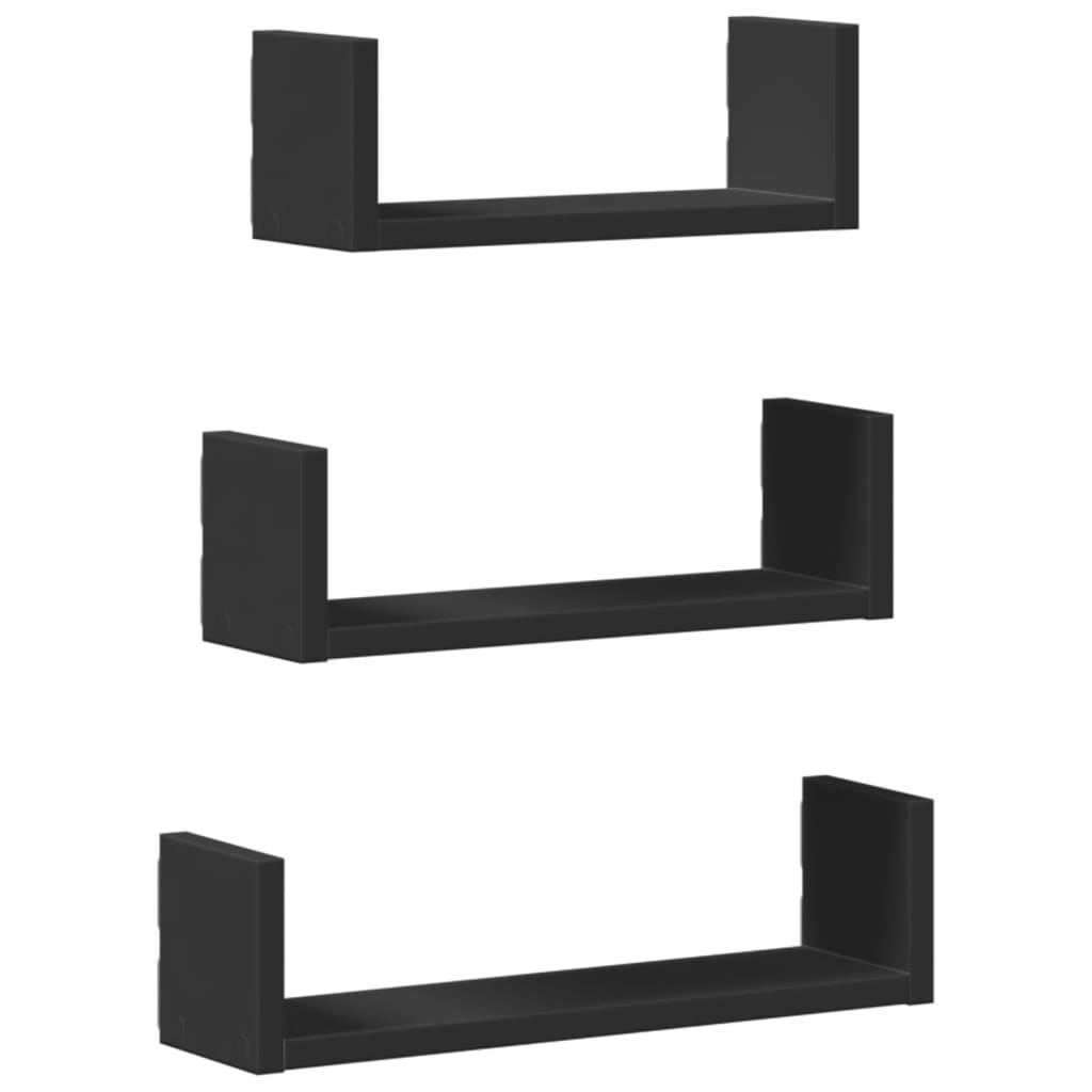 Wandregal 3 Stk. Weiß Holzwerkstoff