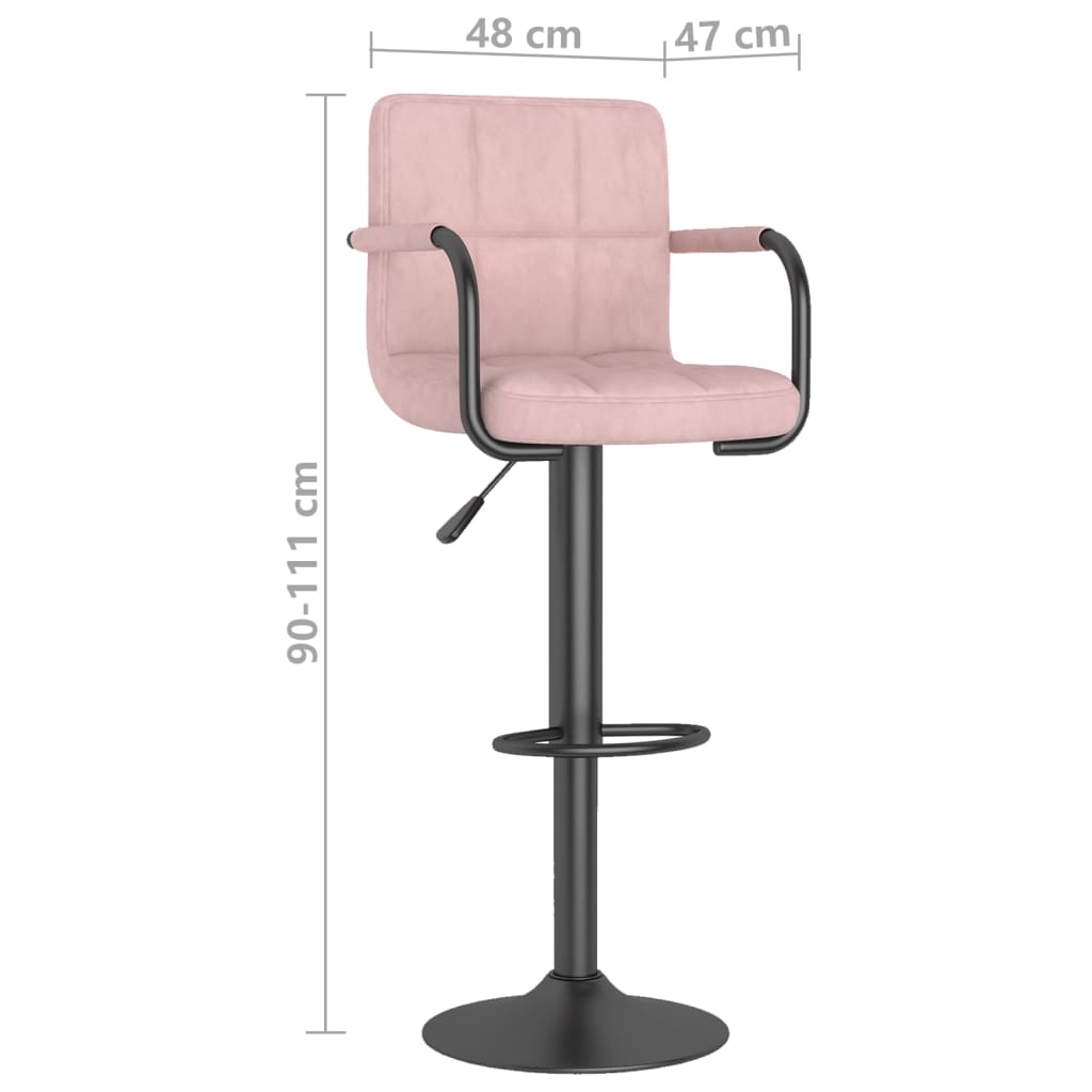 Barhocker 2 Stk. Blau Samt