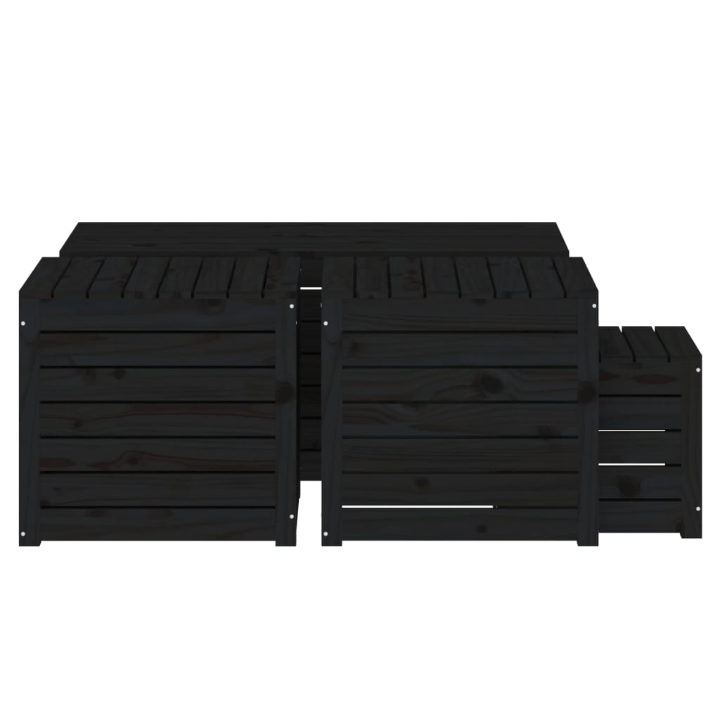 4-tlg. Gartenbox-Set Massivholz Kiefer