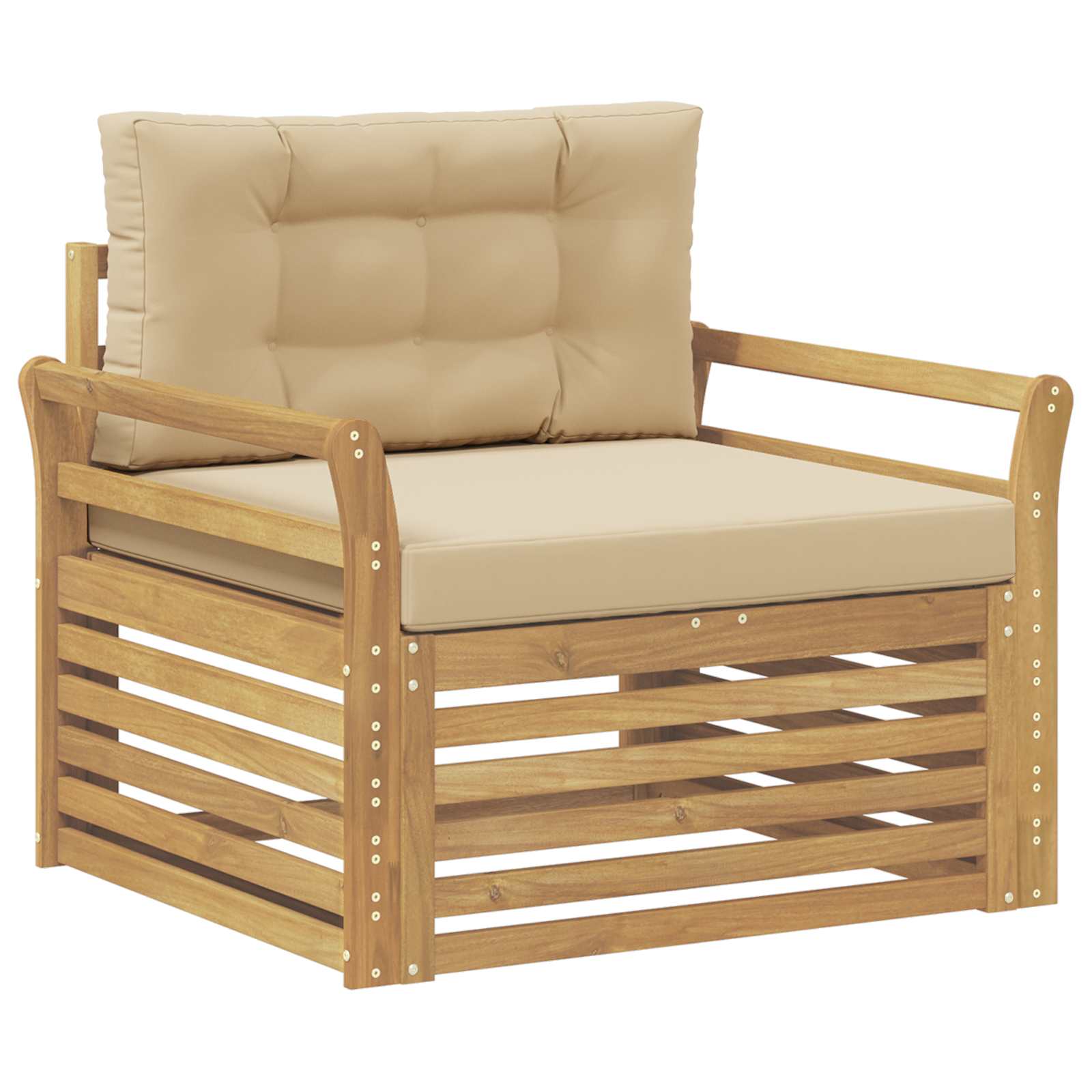 2 Stück Outdoor-Sofa Natur