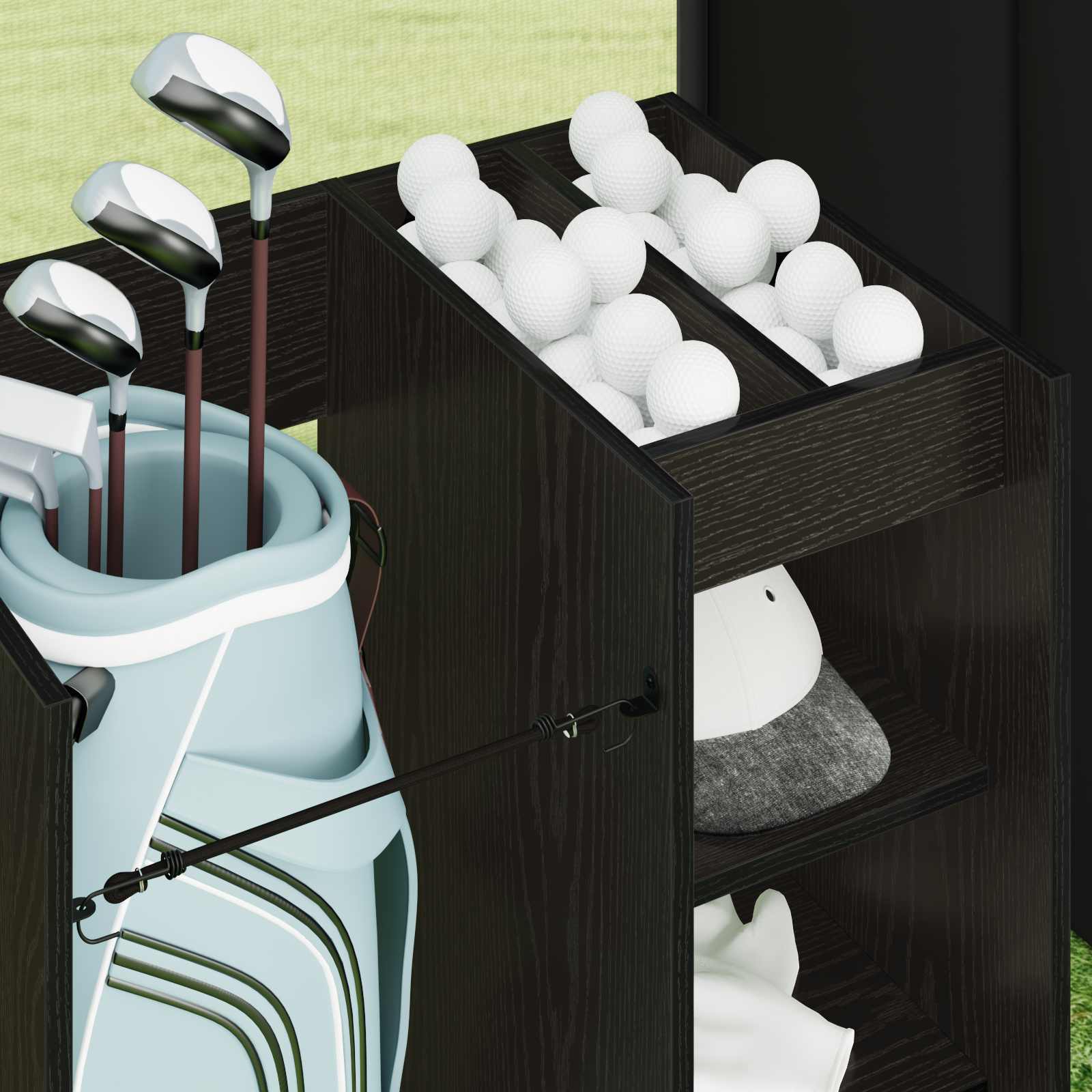 Golf Schrank Mit Rad Uni Weiß 65 x 45 x 98 cm