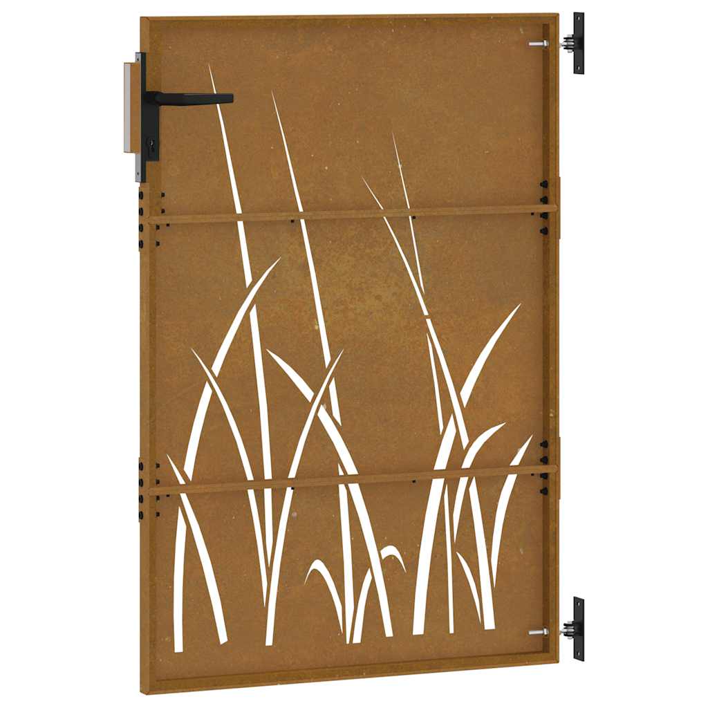 Gartentor 85x75 cm Cortenstahl Gras-Design