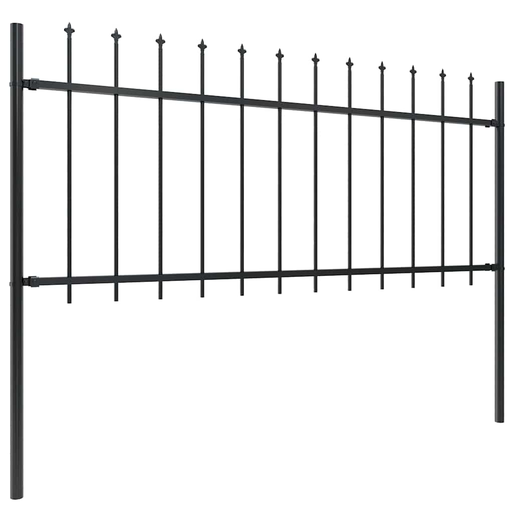 Gartenzaun Woerden mit Speerspitze Stahl 181 x 60 cm Schwarz