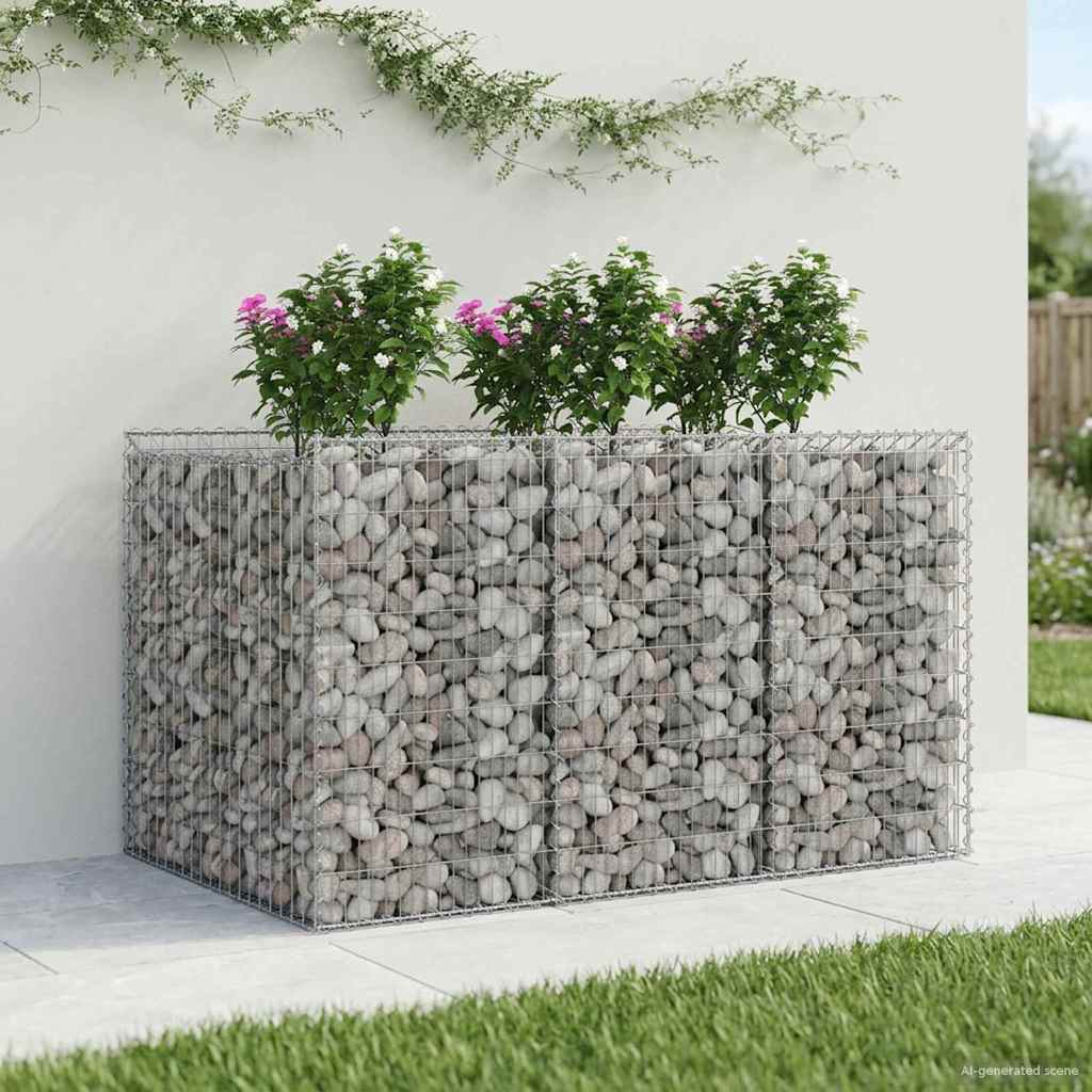 Gabionen-Hochbeet 2 pcs Silber