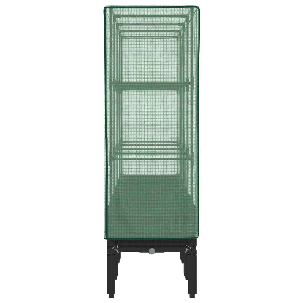 Hochbeet mit Gewächshaus-Aufsatz Rattan-Optik 40x40x140 cm