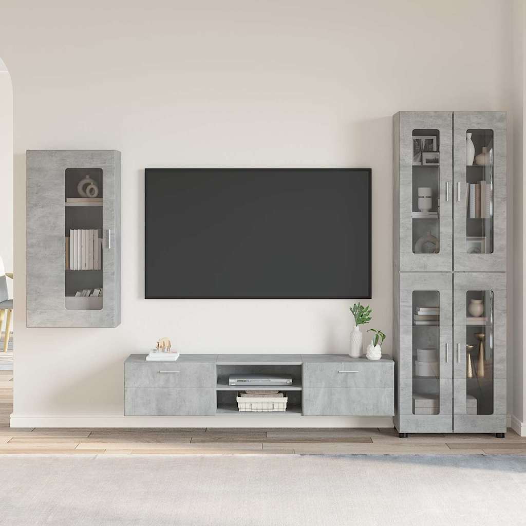 Highboard mit Regal FLORIN Weiß 60 x 35 x 182 cm Holzwerkstoff