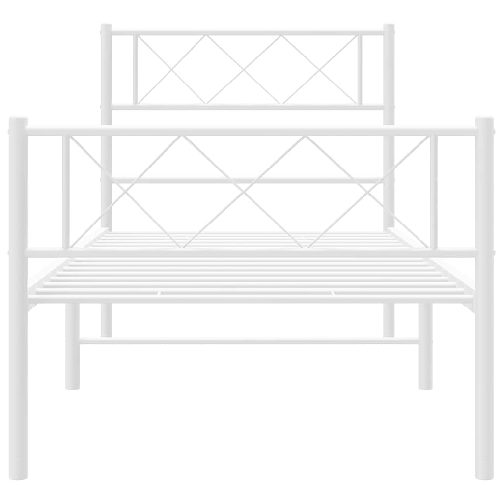 Bettgestell mit Kopfteil Metall Schwarz 100x190 cm