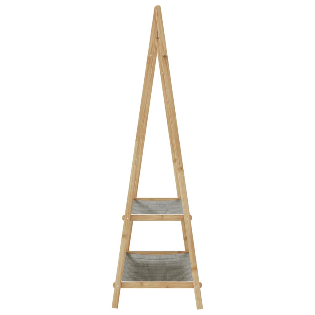 Kleiderständer mit Ablagen und Rollen 96x45,5x155,5 cm Bambus