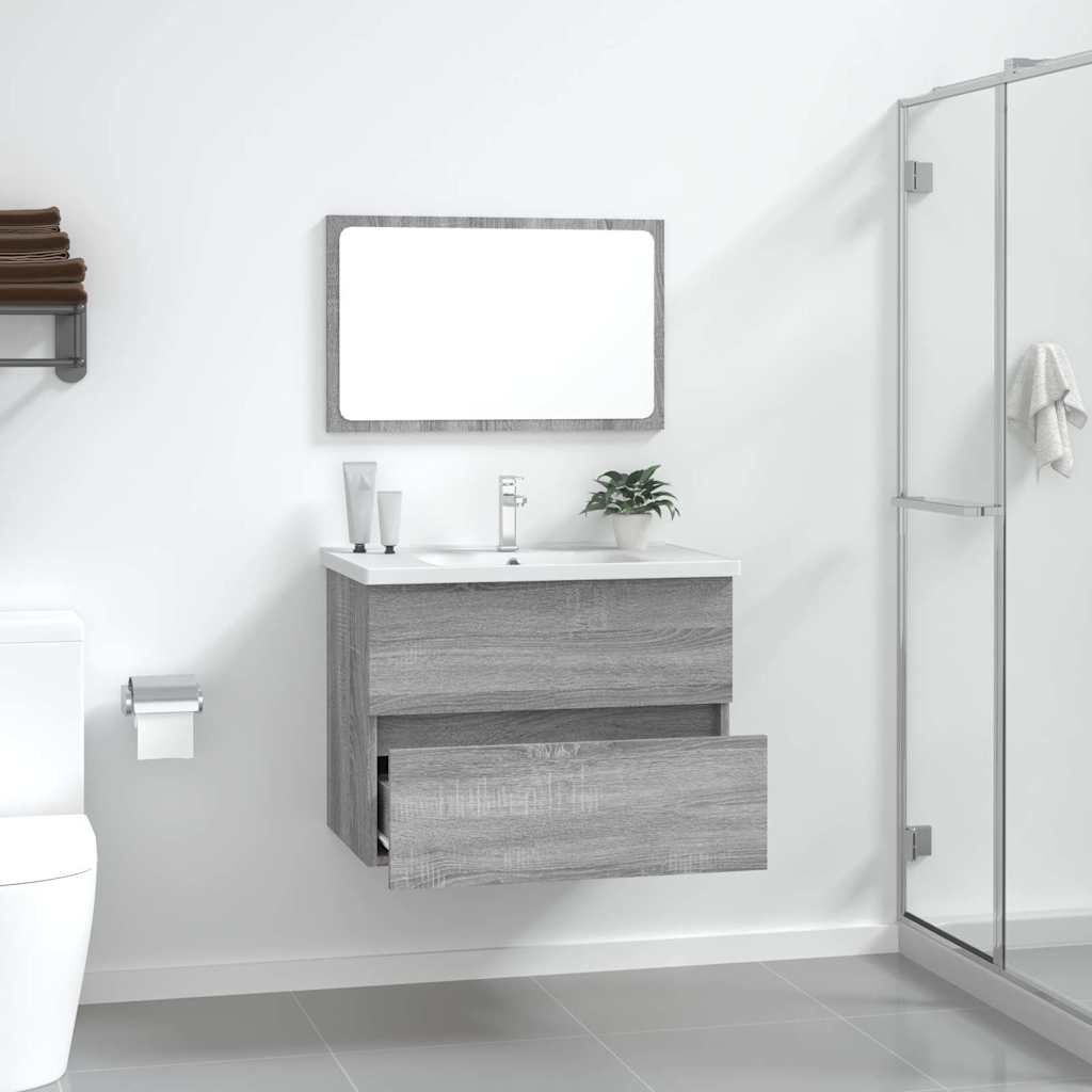 2-tlg. Badmöbel-Set Weiß Holzwerkstoff