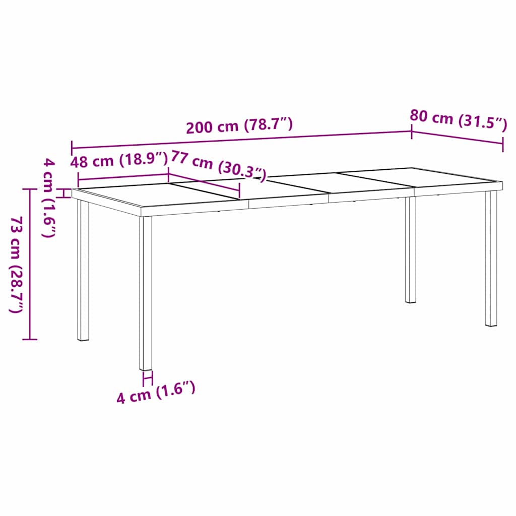 Garten Essgruppe 5 pcs Schwarz 140 x 70 x 73 cm