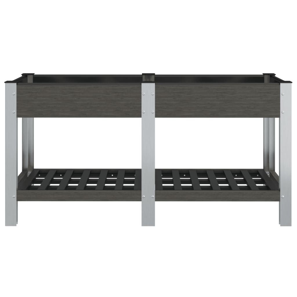 Garten-Hochbeet mit Ablage 50x50x90 cm WPC Grau