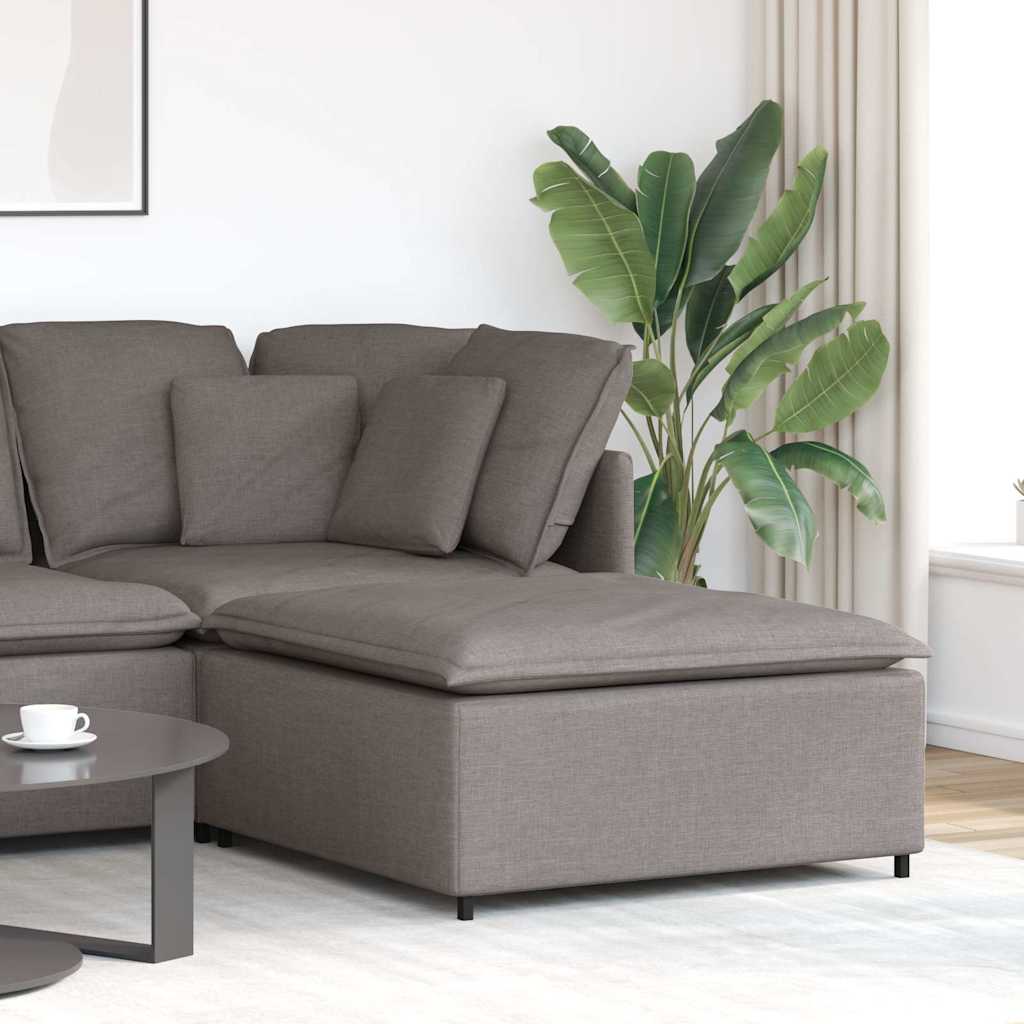 Modulares Sofa Endmodul mit Armlehne Kissen Hellgrau 100 cm