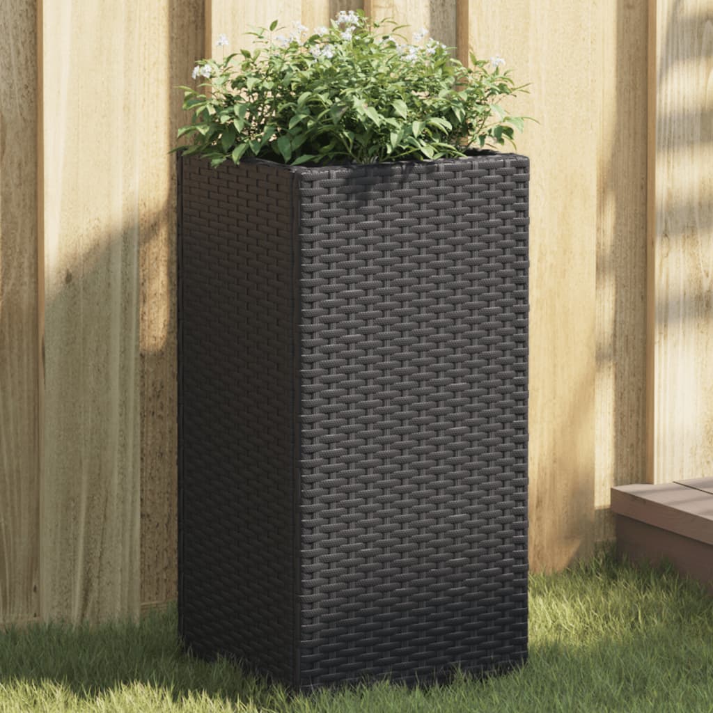 Pflanzkübel 2 Stk. Schwarz 40x40x80 cm Poly Rattan