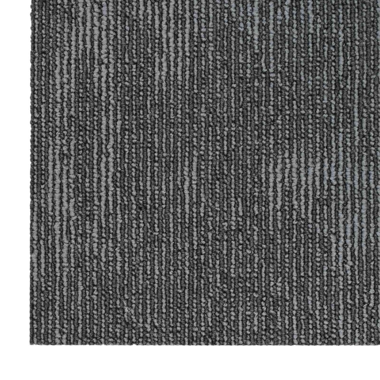 Teppichfliese Hellgrau mit Streifen 50 x 50 cm 4 pcs