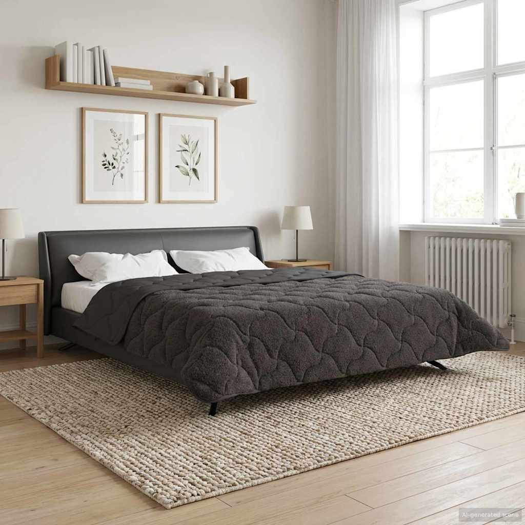 Winterbettdecke Gepolstert Anthrazit 135 x 200 cm