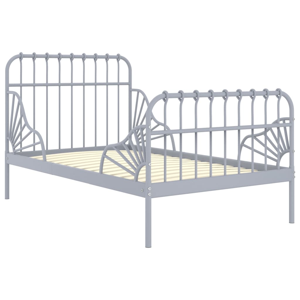 Ausziehbett Schwarz Metall 80x130/200 cm