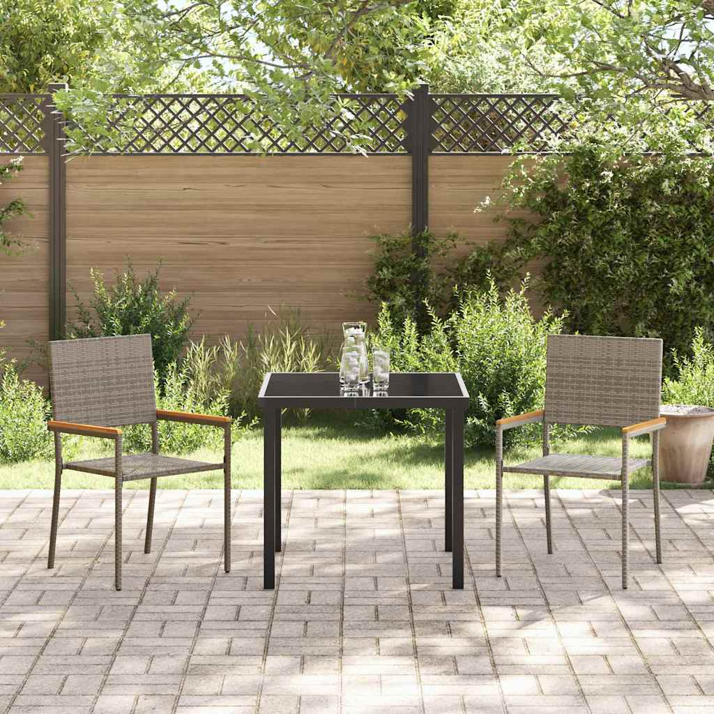 Garten Stapelstühle 4 pcs Braun und Schwarz 54 x 56 x 90 cm