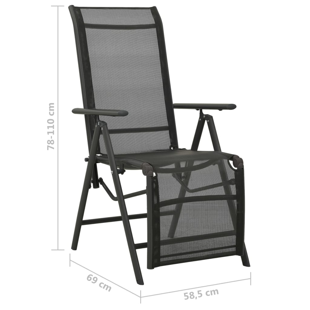 Garten-Liegestuhl Textilene und Aluminium Silbern