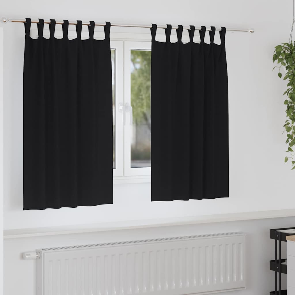 Verdunkelungs-Vorhänge mit Ringen 2 pcs Beige 140 x 140 cm