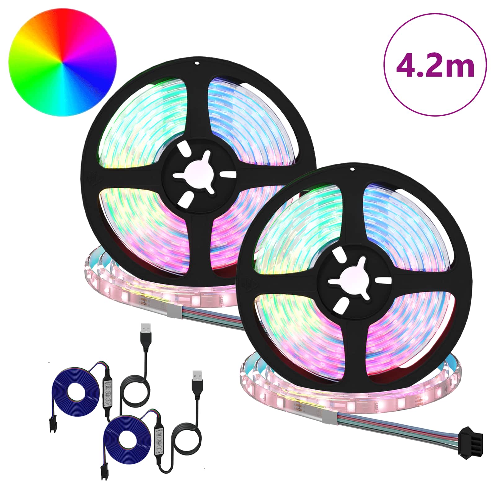 LED Streifen 2 pcs Schwarz und Transparent 3000 mm