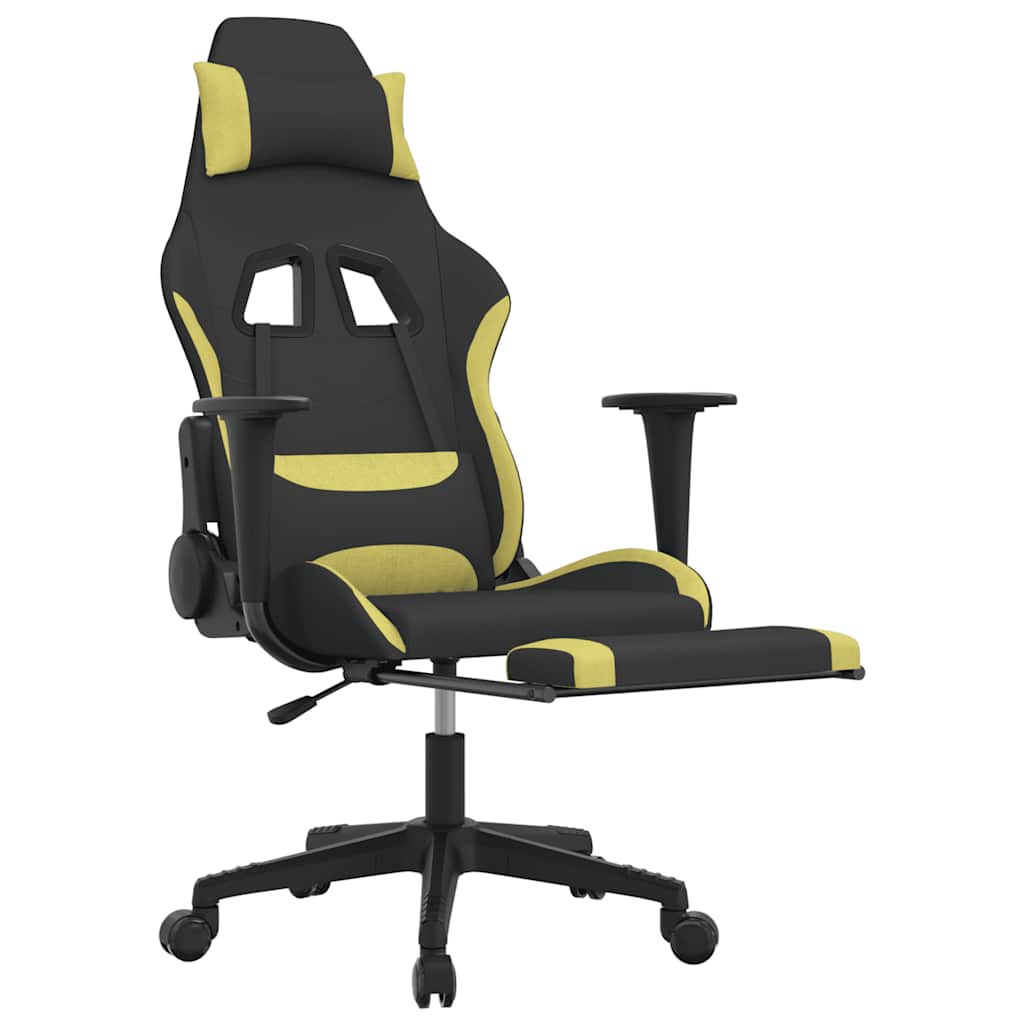 Gaming-Stuhl mit Massagefunktion Schwarz und Creme Stoff