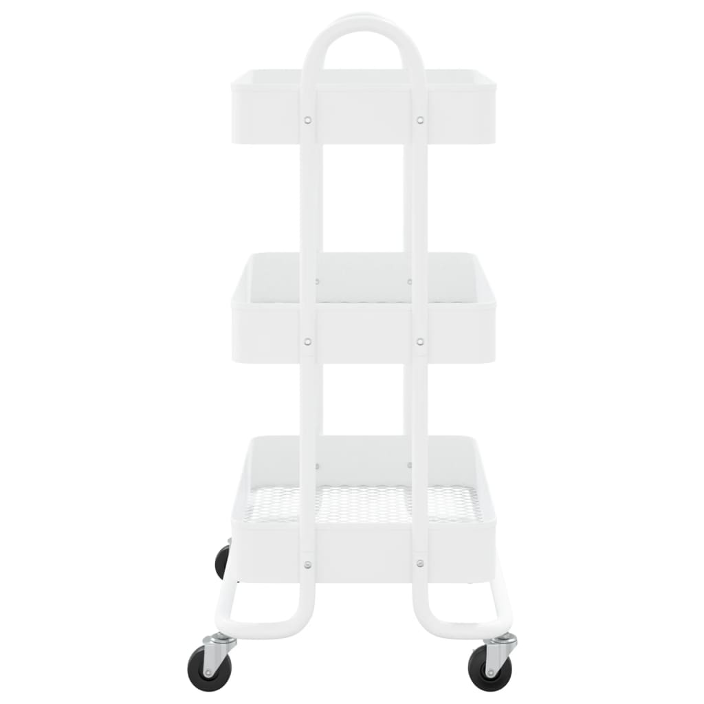 3-Etagen-Wagen Schwarz 43x34x79 cm Stahl