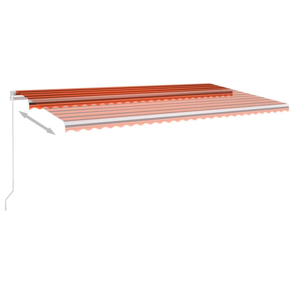 Markise Manuell Einziehbar mit LED 300x250 cm Blau und Weiß