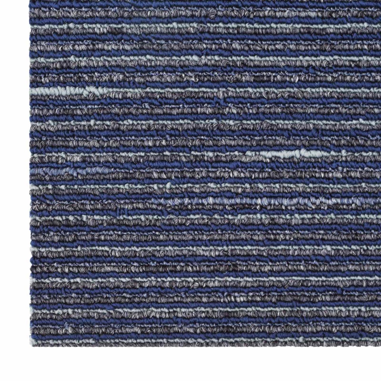 Teppichfliese Hellgrau mit Streifen 50 x 50 cm 4 pcs