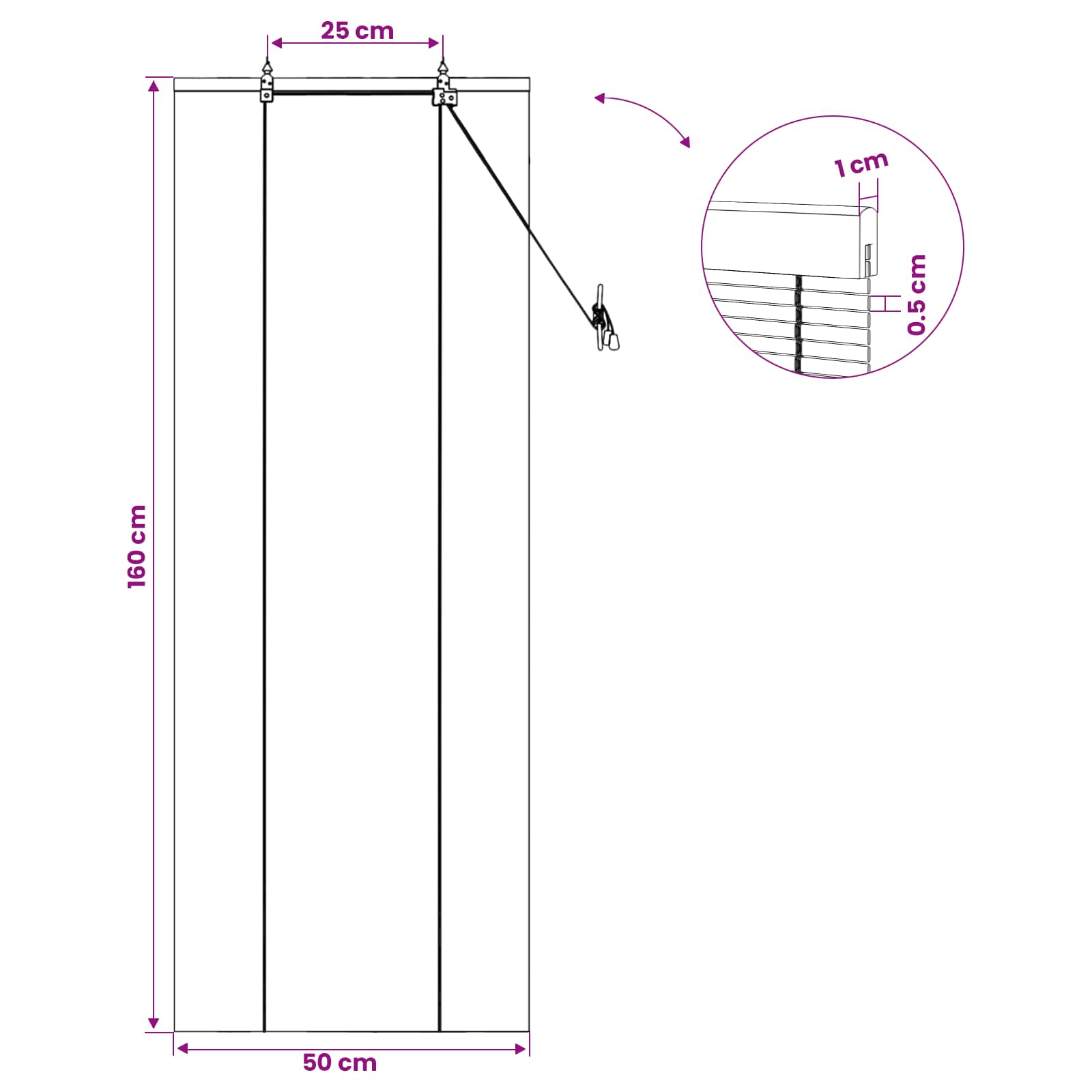 Rollo Braun 60 x 160 cm Bambus