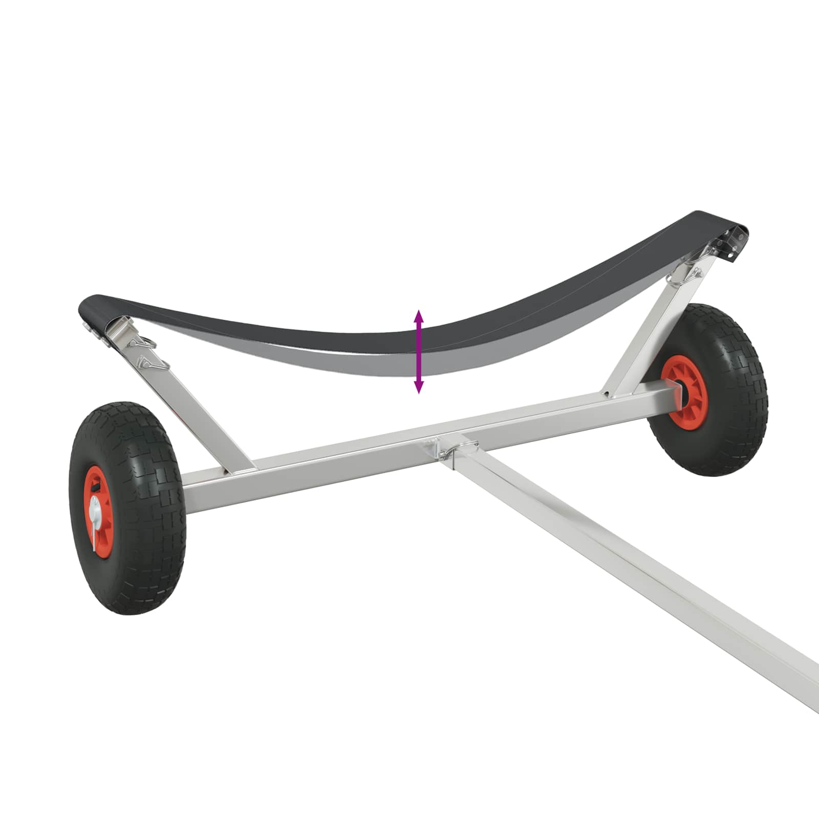 Verstellbarer Bootstrailer mit Luftreifen 200 kg Load Silber
