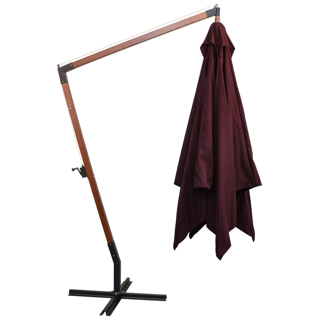 Ampelschirm mit Mast Anthrazit 3,5x2,9 m Massivholz Tanne