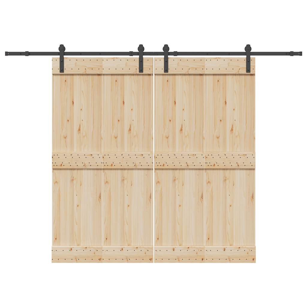 Schiebetürbeschlag-Set 366 cm Stahl Schwarz