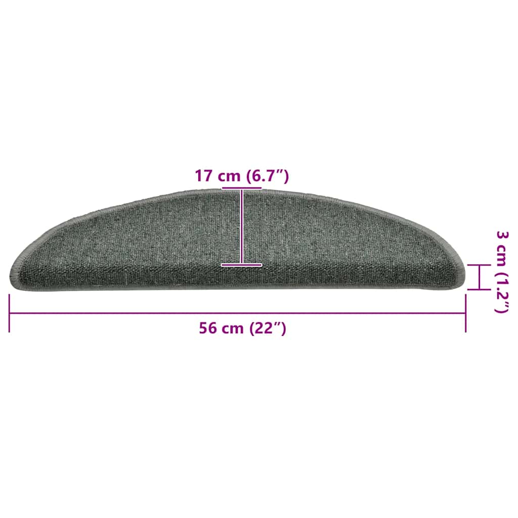 Stufenmatten 15 Stk. 56x17x3 cm Anthrazit Halbrund