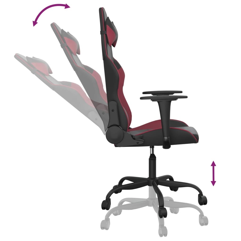 Gaming-Stuhl mit Massagefunktion Schwarz und Rot Kunstleder