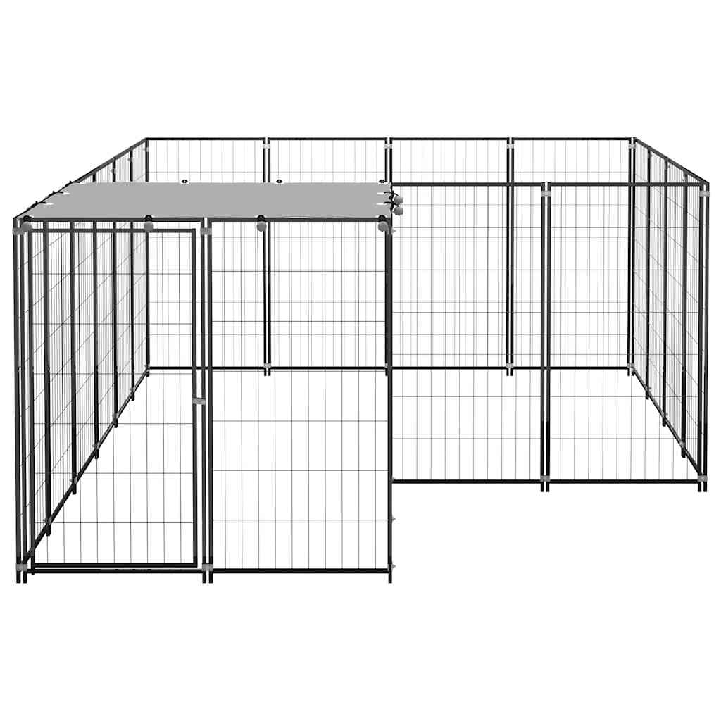 Hundezwinger Schwarz 6,05 m² Stahl