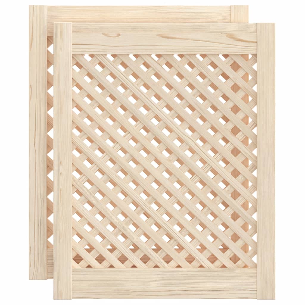 Schranktüren 2 Stk. Gitter-Design 39,5x39,5cm Massivholz Kiefer