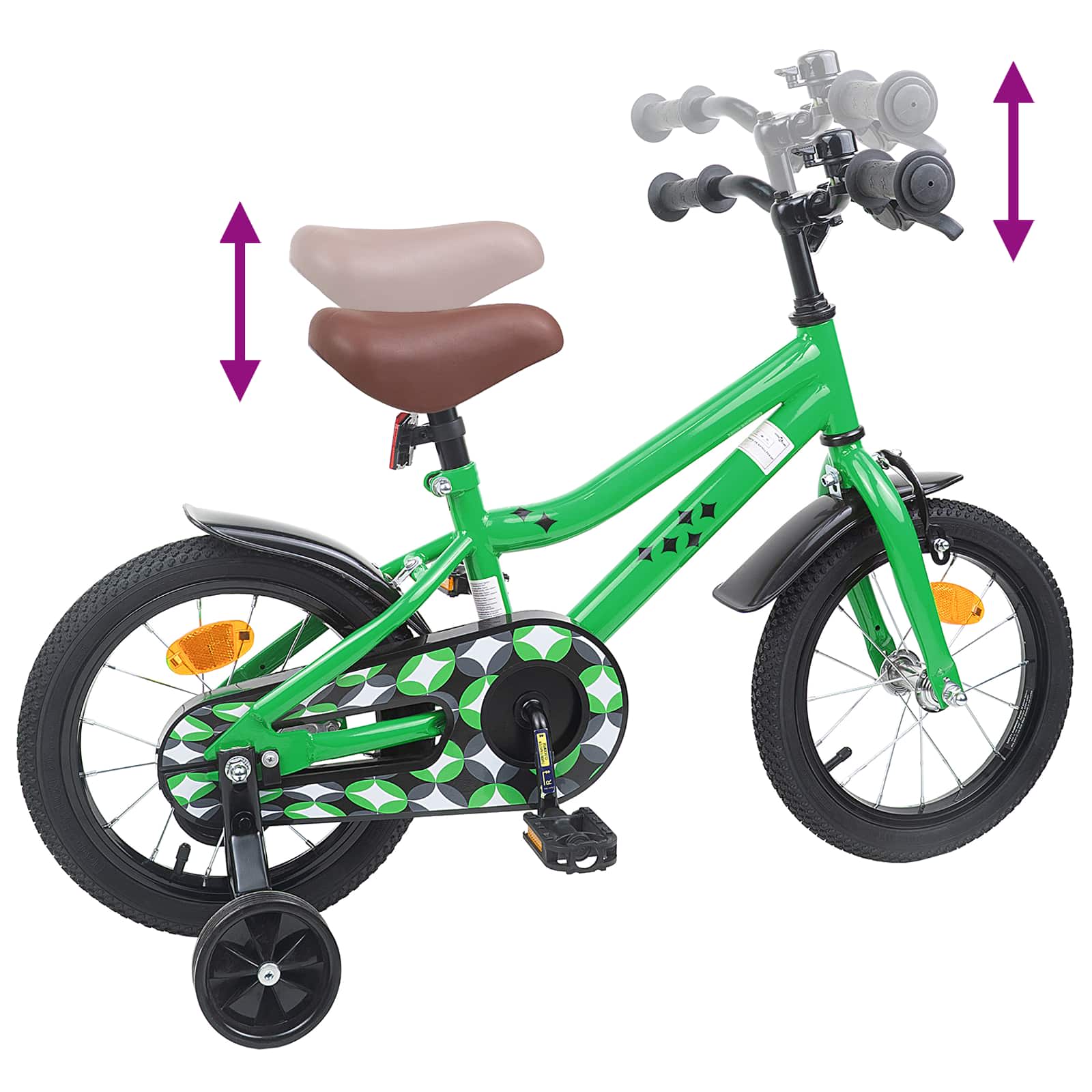 Kinderfahrrad 12 Zoll für 2-4 Jahre alt Schwarz