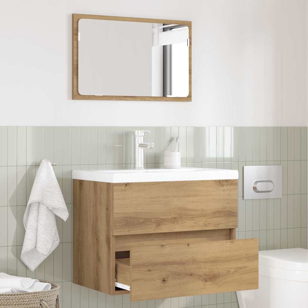 2-tlg. Badmöbel-Set Weiß Holzwerkstoff