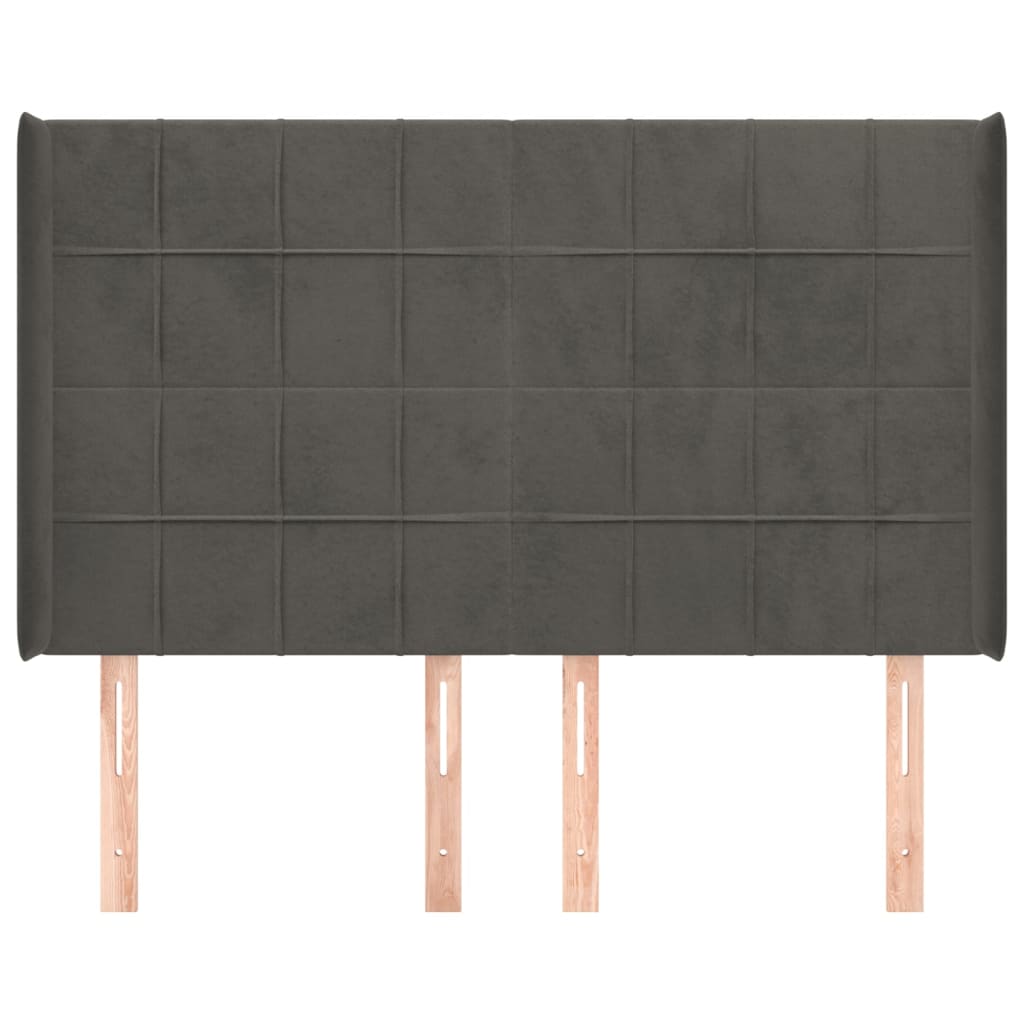 Kopfteil mit Ohren Dunkelblau 93x16x78/88 cm Samt