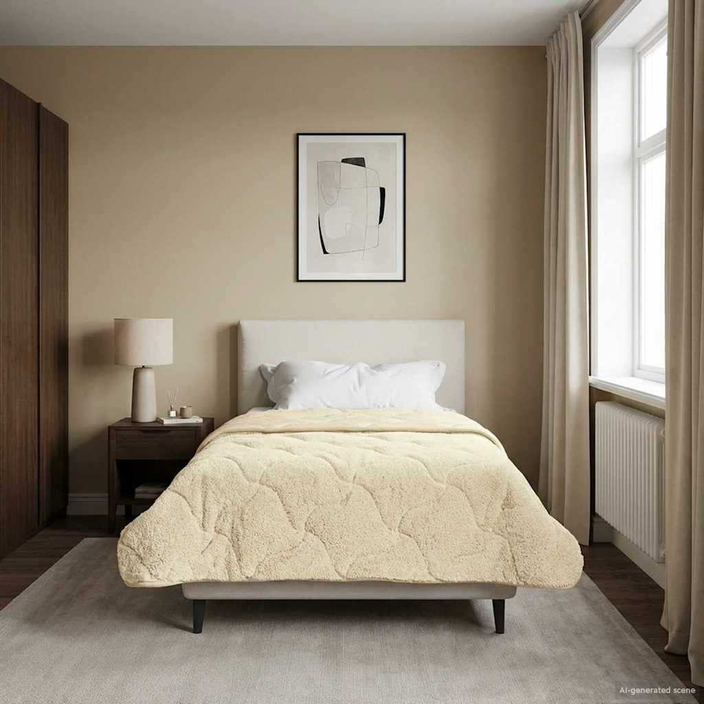 Sommerdecke Anthrazit 135 x 200 cm Mikrofaser und Teddy-Fleece
